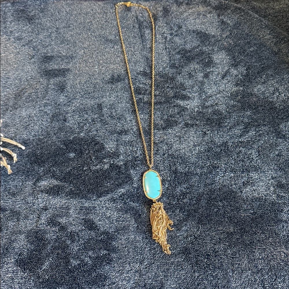 Kendra Scott Gold and Turquoise Necklace